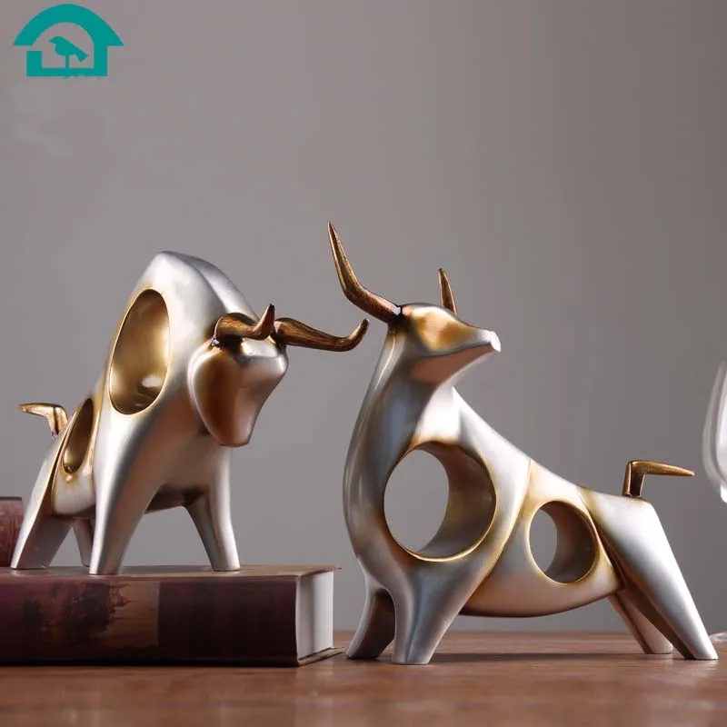 

large TOP COOL HOME OFFICE Company SHOP ROOM Good luck mascot Talisman Money Drawing Abstract ART Bull Market Success statue