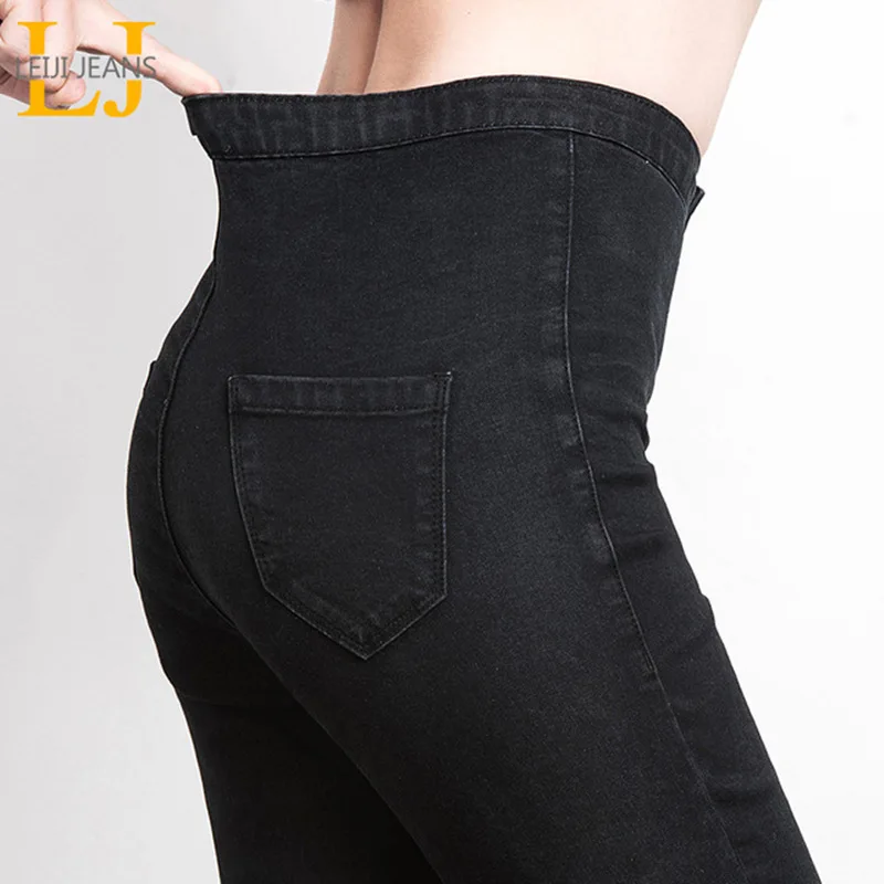 

Women Jeans Plus Size High Waist Full Length Skinny Black Blue Casual Stretch Pencil Pants