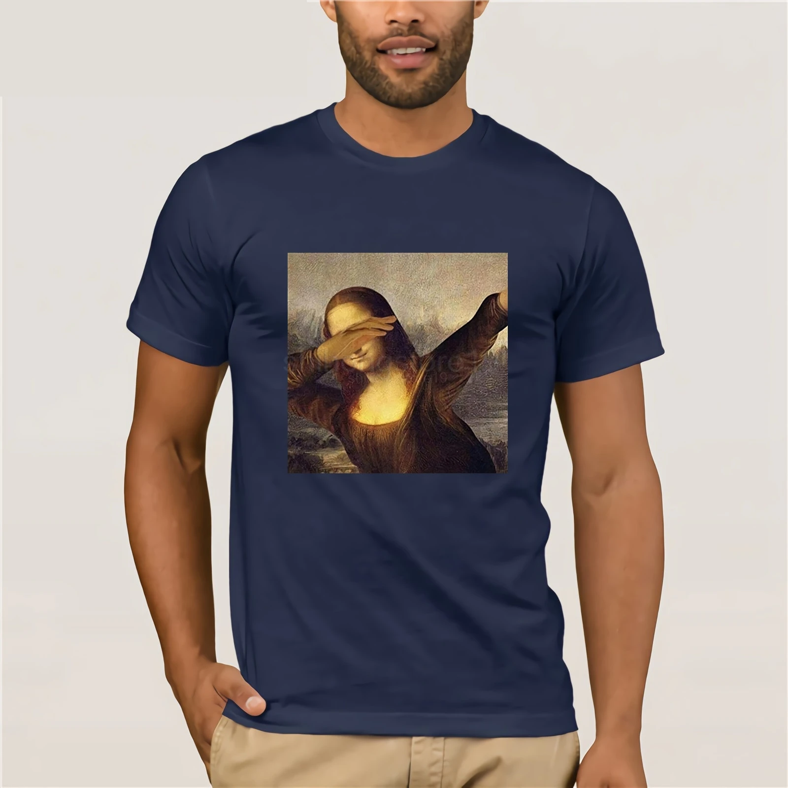 

Mona Lisa Dabbing Dab Funny T Shirt 2019 Summer Men's Short Sleeve T-Shirt