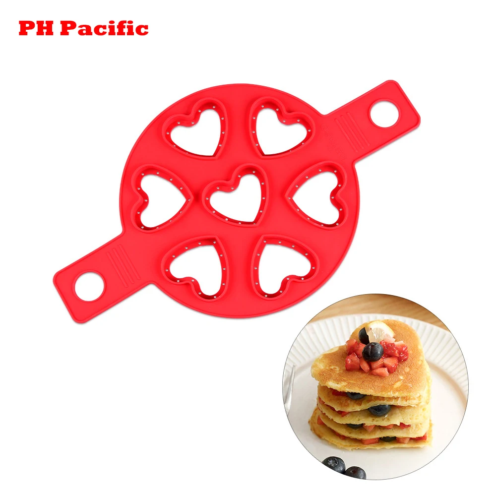 

1Pc Pancake Silicone Mold Heart Shaped Fried Egg Molds Nonstick Flip Pancake Maker Omelette Egg Forms Rings Mold Egg Tools