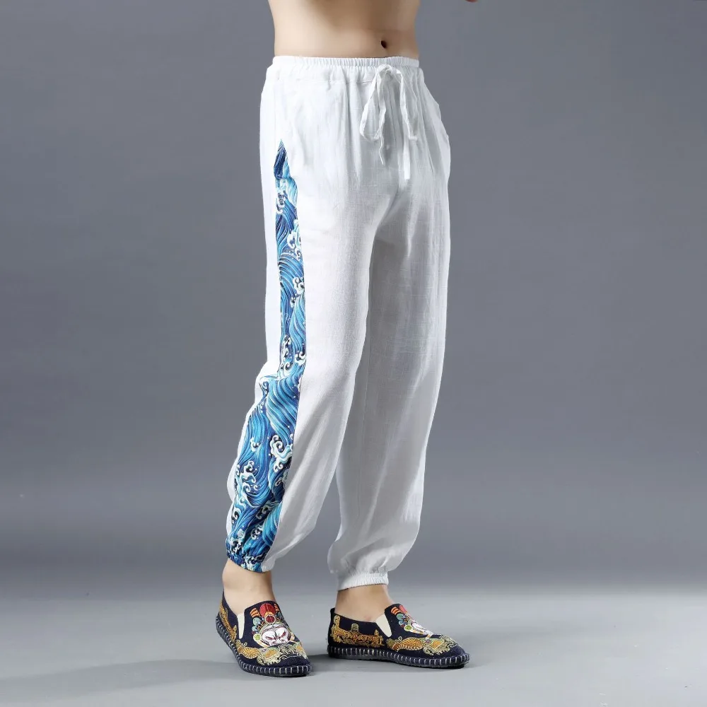 LZJN 2019 Summer Clothe Casual Harem Pants Men Fitness Trousers Male Chinese Traditional Patchwork Print Jogger Pants Harajuku (10)
