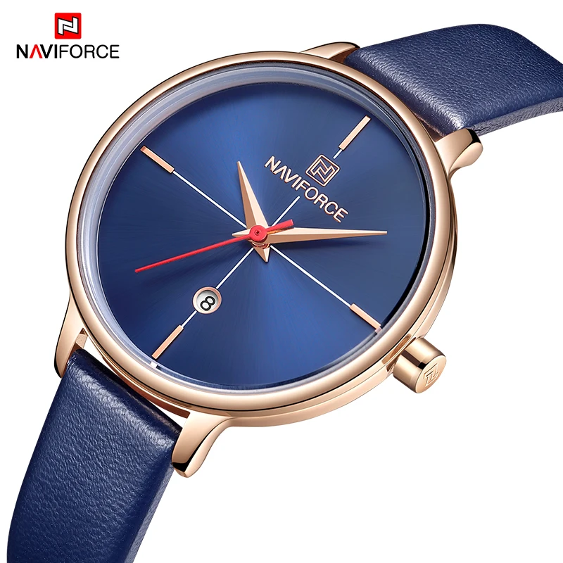 

NAVIFORCE Luxury Women Quartz Watch Top Brand Leather Wrist Watch Fashion Simple Waterproof Ladies Watch Female Clock Relogio