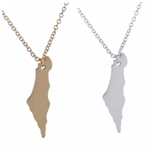 New Fashion Israel Map Necklace Long Chain Pendants Necklaces for Women Girls Birthday and Party Jewelry Gifts -N195