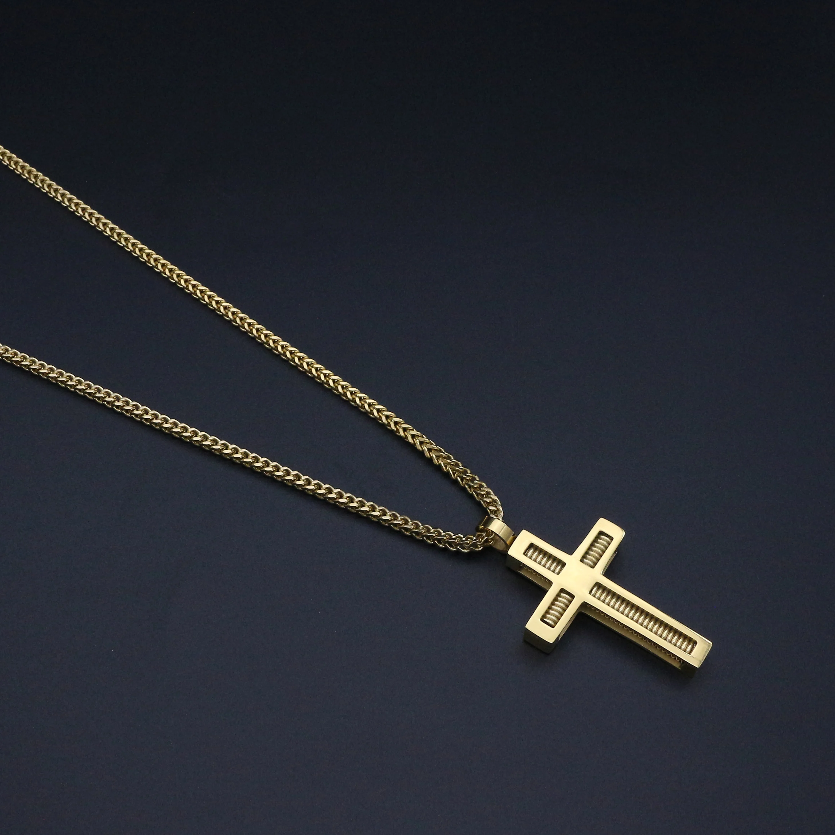 Высокое качество женское ожерелье с крестом из нержавеющей стали 3 мм и 70 см цепь кулон крест золотой цвет мужское ожерелье для женщин лучший подарок