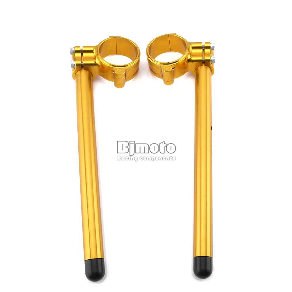 Bj moto 7/" 22 мм moto rcycle Handbar Клип Ons Clipon moto rbike CNC руль подъемной платформы Лифт клип-Оны Вилка Ручка Бар Вилка трубка мото - Цвет: Gold