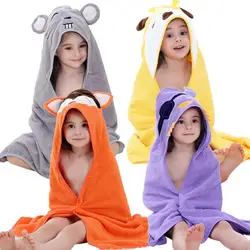 Муслиновое детское Хлопковое полотенце для детей 90*90 см, полотенце с капюшоном для новорожденных, банное полотенце для детей с животными