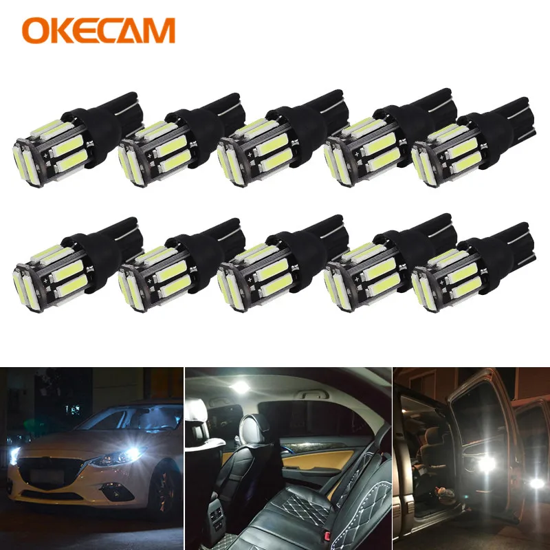 

10X T10 LED Bulbs Car Wedge Interior Lights For Ford Focus 2 3 Fiesta Fusion Ranger Mondeo 4 MK2 MK4 Kuga Transit Mustang S max