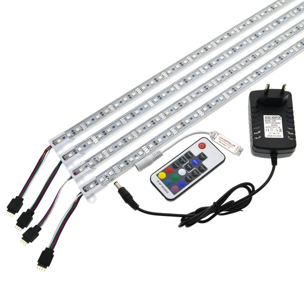 Светодиодный светильник 5050 RGB 50 см IP68 SMD36 светодиодный Светодиодный жесткая полоса для бассейна DC 12 В с адаптером питания