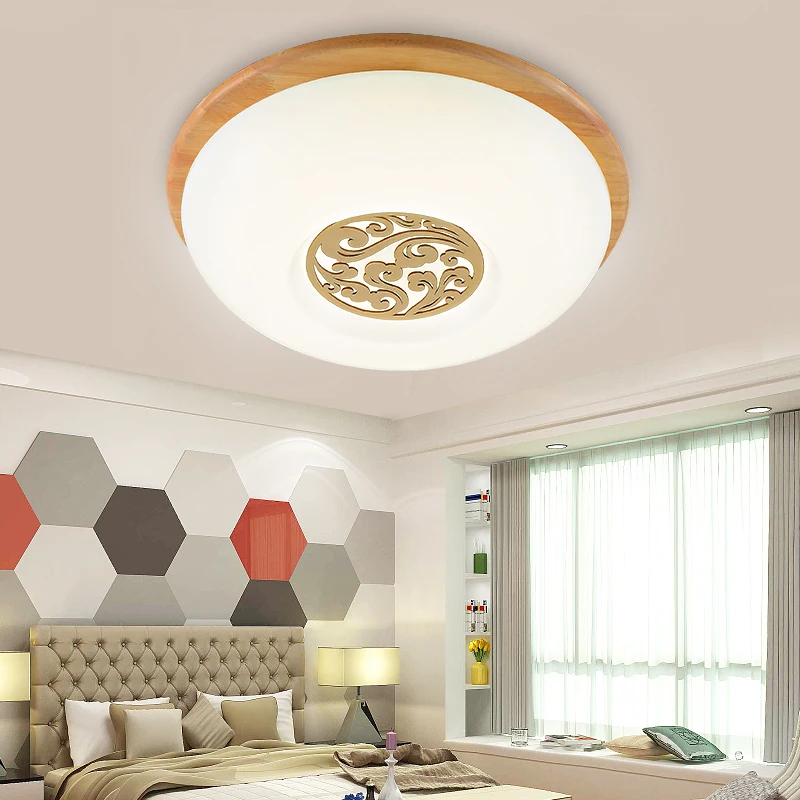 

Solid wood led Ceiling Light room warm bedroom light modern simple room balcony aisle lamp auspicious cloud Ceiling lamp ZA82420