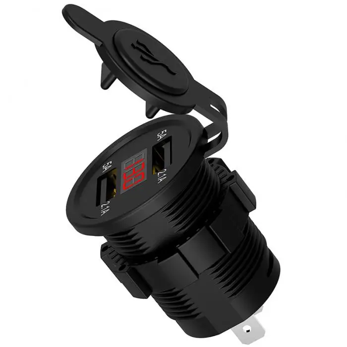 Мотоцикл двойная розетка USB зарядное устройство водонепроницаемое зарядное устройство с дисплеем напряжения CSL88