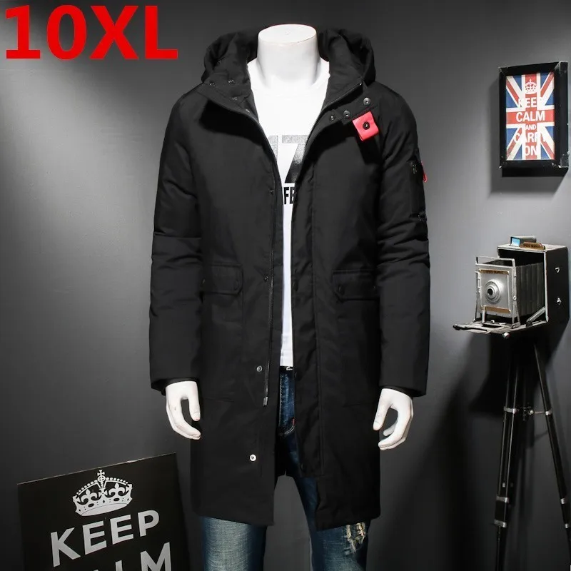 10XL 9XL 8XL Высококачественная зимняя мужская длинная куртка Изысканный карман на руку Мужская однотонная парка теплые манжеты дизайн дышащая