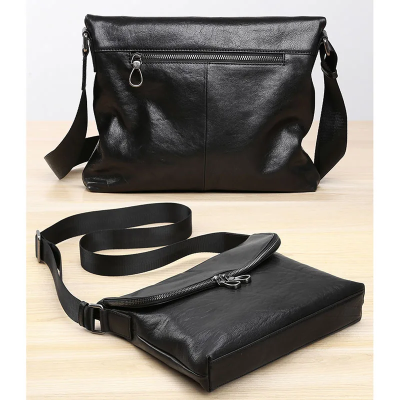 AETOO Satchel men's diagonal leather soft leather shoulder bag business casual trend first layer leather men's bag