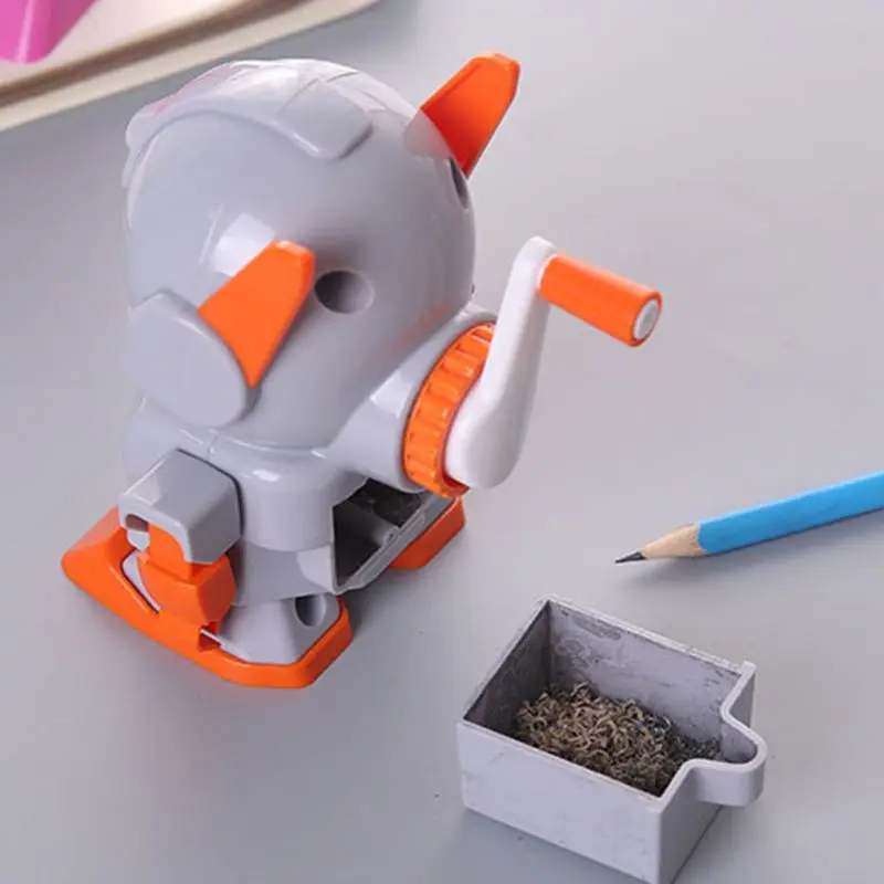 Creative Robot Pencil Sharpener Mechanical Manual Hand Cranking Stationery School Office Supplies Student Kids Gift