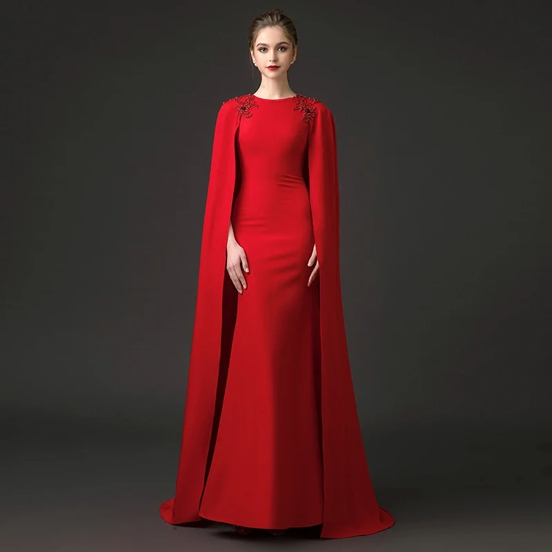 mermaid gown with cape