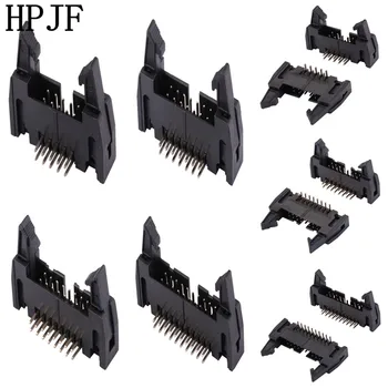 

10PCS 2.54mm Pitch Right Angle Hook Horn Socket Connector DC2 10/14/16/20/26/30/34/40Pin Buckle for Flat Ribbon Cable IDC Socket