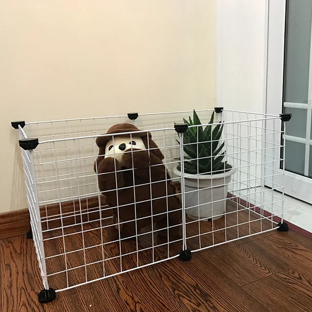 withe without door Малая клетка для животных, переносная металлическая проволока, забор для двора, портативный манеж для домашних животных, забор для животных, клетка для питомника, ящик для маленьких животных, питомник - Цвет: withe without door