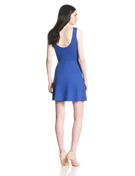 

Women's City Fit-and-flare Dress Female Sleeveless Scoop Neckline and Backless Short Dresses