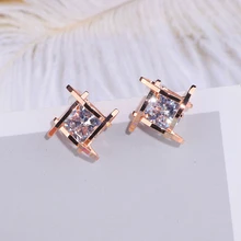 Новая модная Геометрическая Серьга Brincos, элегантные квадратные циркониевые серьги-гвоздики с кристаллами для женщин и девушек, массивные Свадебные ювелирные изделия WX160