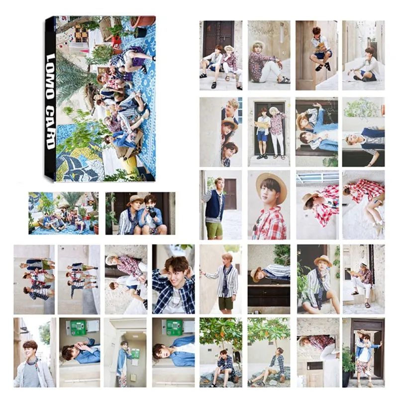 

30pcs/ Set K-POP BTS Bangtan Boys Summer Package Photo LOMO CARD JIMIN JIN Fans Collection Gift