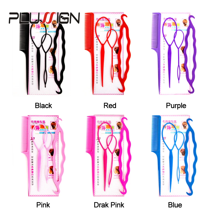 Fashion Topsy Tail Hair Braid Tool 4 Pcs/Set Ponytail Maker Hair Styling Accessories For Salon Home Use For Women Girls Kids