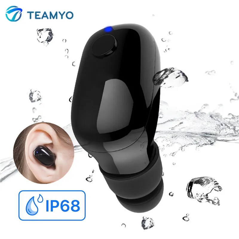 

Teamyo Waterproof IP68 Headphones wireless Bluetooth earphone MIni sport running Garnis Earbuds Handsfree call