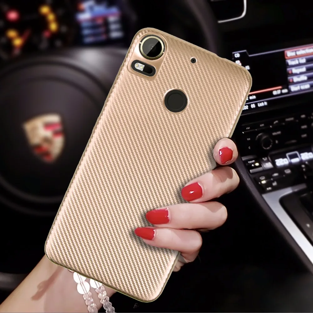 Для htc желание 10 Pro Чехол Высокое качество модные углеродного волокна ТПУ Мягкая