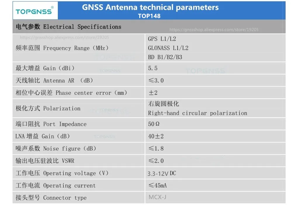 TOPGNSS RTK Built-in GNSS measuring antenna TOP148