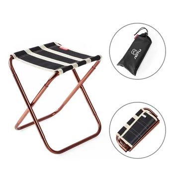 

Portable Outdoor Fishing Folding Chair with Oxford fabric Golden Aluminum Alloy Stripe Design Camping Foldable Picnic with bags