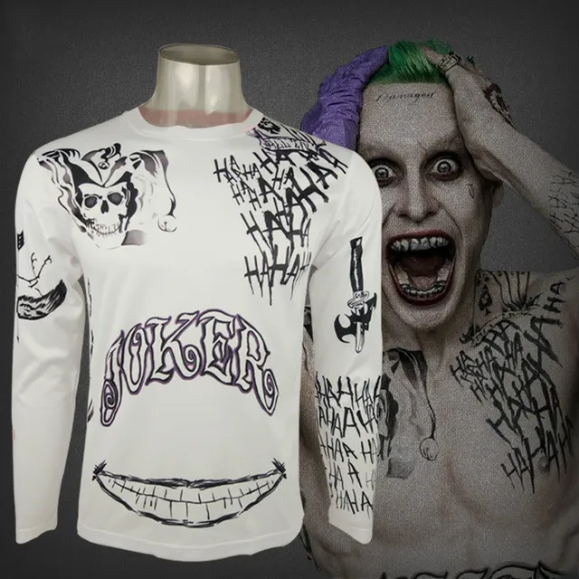 Cosplaydiy Squad Shirt Harley Quinn Joker Deadshot T shirt Tattoo Long Sleeve shirt Cosplay Top Clothing|shirt harley|t shirt tattooshirt tattoo - AliExpress