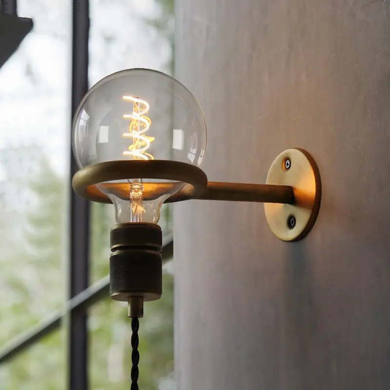 

Vintage Punk Ring Led Wall Lamp Nordic Sconce Mirror Light Retro Loft Industrial Home Decor Sconce Wall Lights Lampadario Led