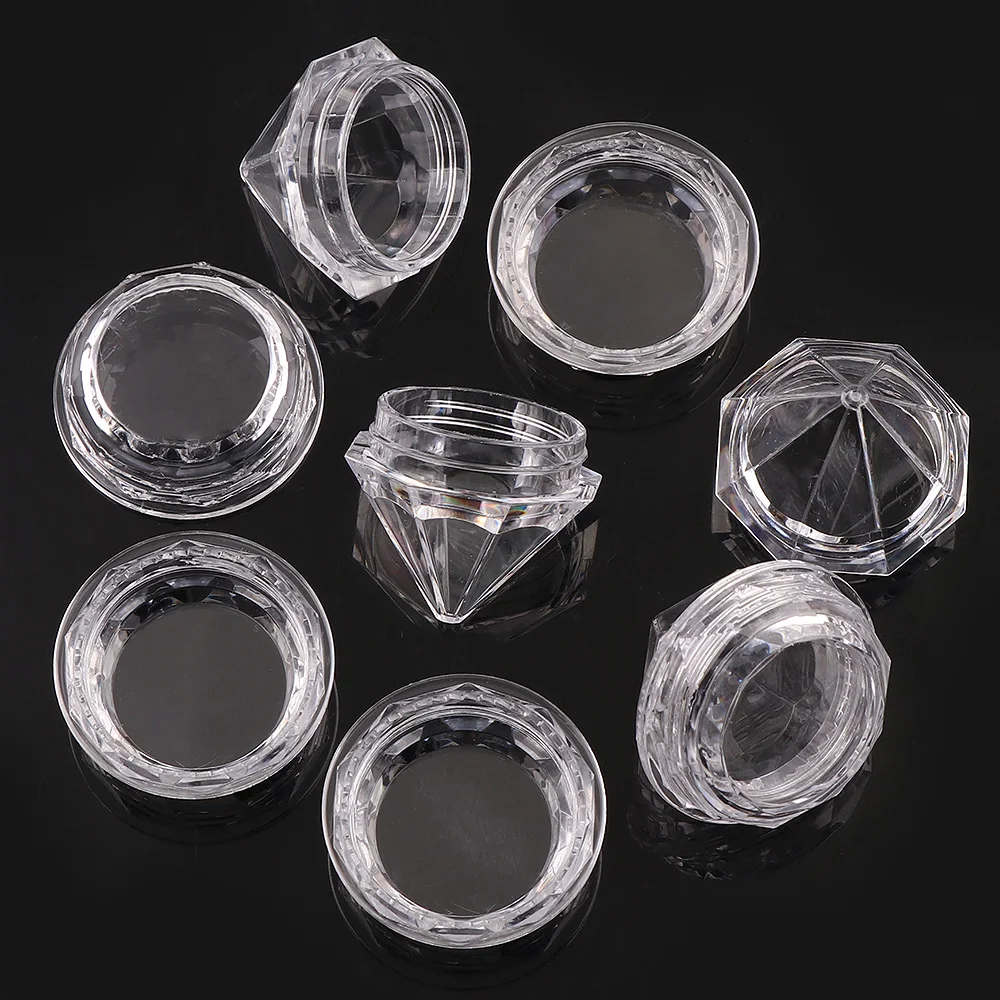 

10Pcs/50Pcs Empty Diamond Shape Storage Box Nail Art Rhinestone Tools Jewelry Beads Display Storage Box Refillable Bottles