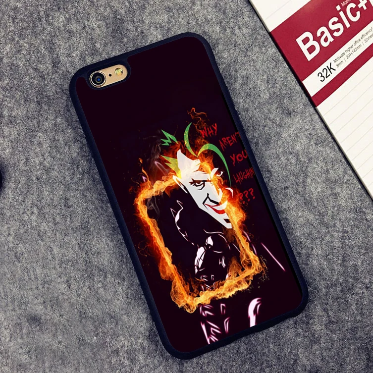 Мягкий силиконовый Полный Защитный чехол для iPhone X 8 7 плюс 6 S 5 5S SE Бэтмен смех