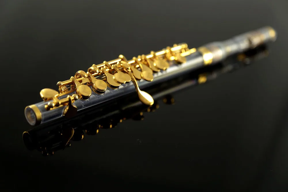 Деревянный духовой музыкальный инструмент Roffee C тон позолоченный прозрачный Piccolo