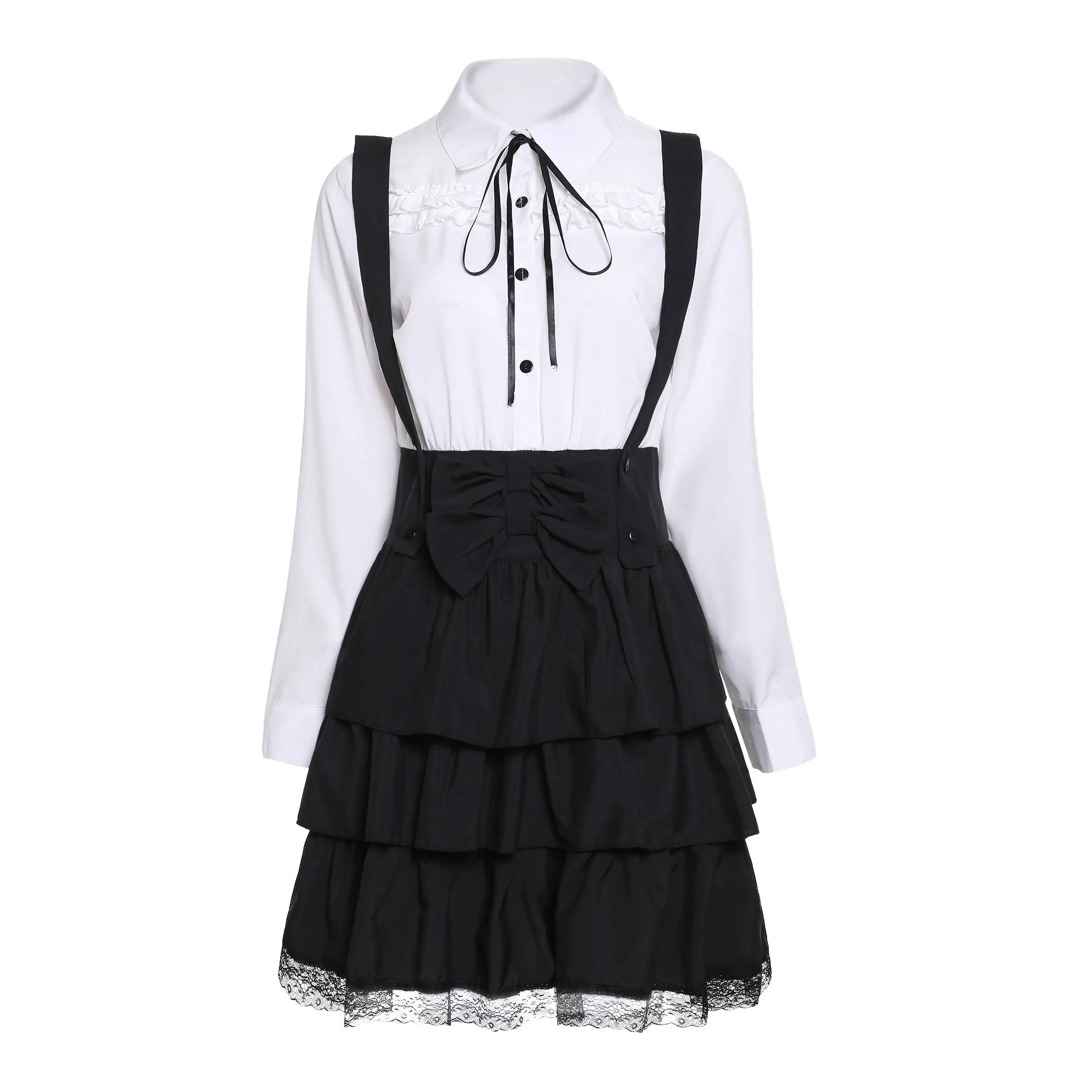 

Rosetic Women Lolita Dresses Big Size Chic Ruffles Lace Up Bowknot Retro Princess Female Goth Dress Vintage Elegant Party Gothic