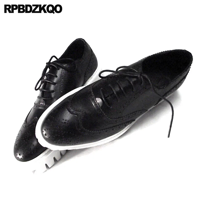 

Oxfords Genuine Leather Creepers Spring Men Shoes Handmade Casual Platform Black Big Size Wingtip Brogue Luxury Deluxe Real