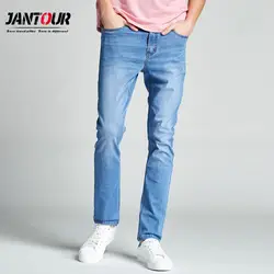Мужские джинсы деловые повседневные стрейч тонкие прямые джинсы мужские высокого качества известный бренд, Классическая брюки, джинсовые