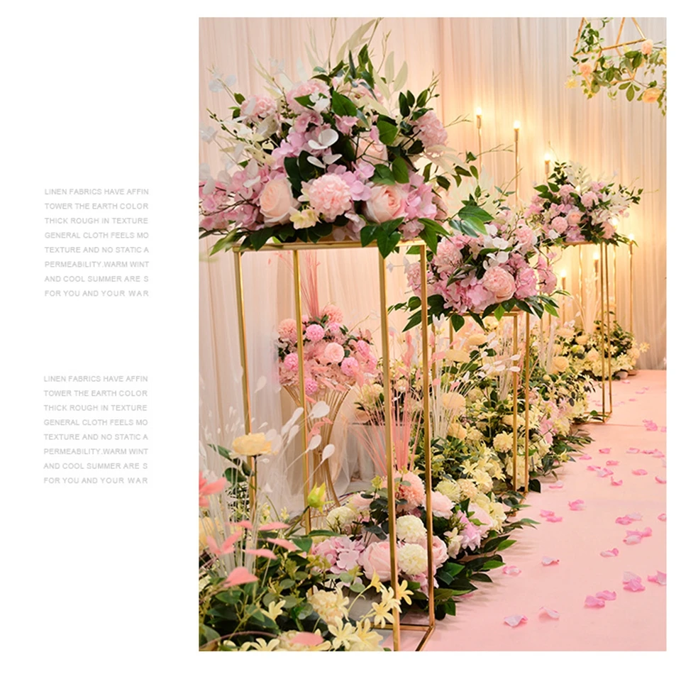 Фабрика стиль красочные искусственные цветы пилота подсвечник Настольный цветы для свадьбы сценические украшения для витрин