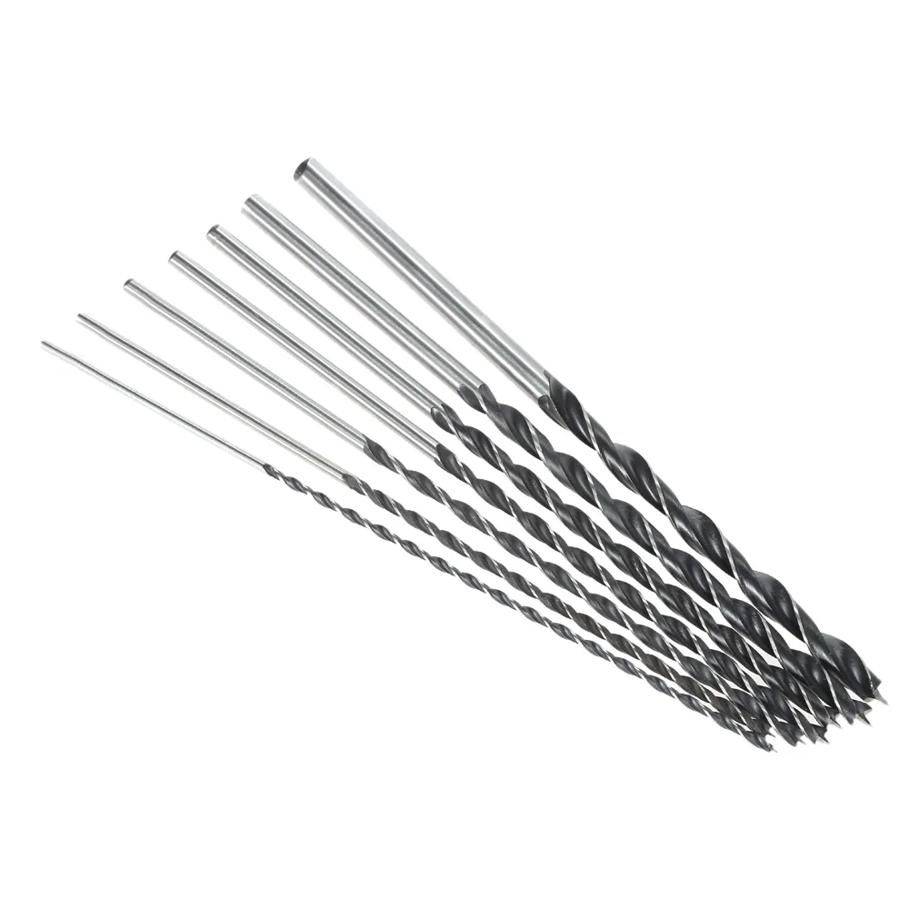 7pcs/set 300mm Extra Long Brad Point High-carbon Steel Wood Drill Bit Three Point Woodworking Drill Metal Drill Bit 7pcs/set 300mm Extra Long Brad Point High-carbon Steel Wood Drill Bit Three Point Woodworking Drill Metal Drill Bit