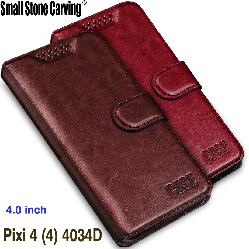 

Luxury Phone Funda Case For Alcatel Pixi 4 (4) 4034D 4.0 Inch Carcasa With Stand Flip Cover Wallet Leather Bag For Alcatel Pixi4