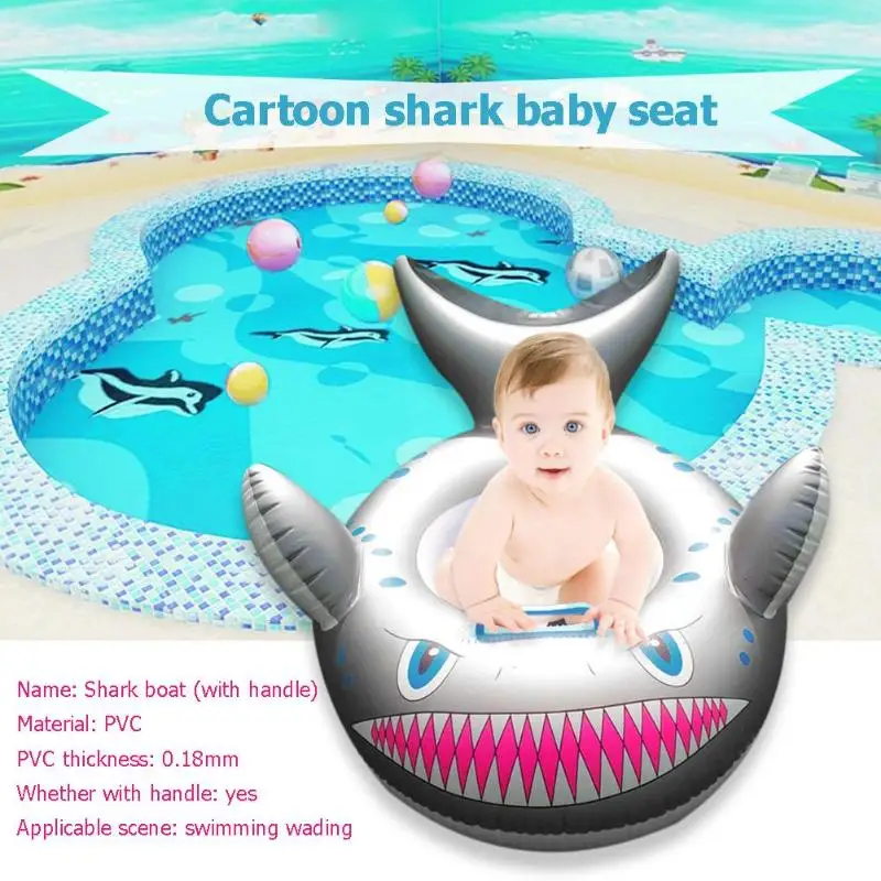 

Cartoon Shark Inflatable Baby Swimming Ring Toddler Float Circle Seat Float Ring Aid Trainer Float Water For Kids Random Send