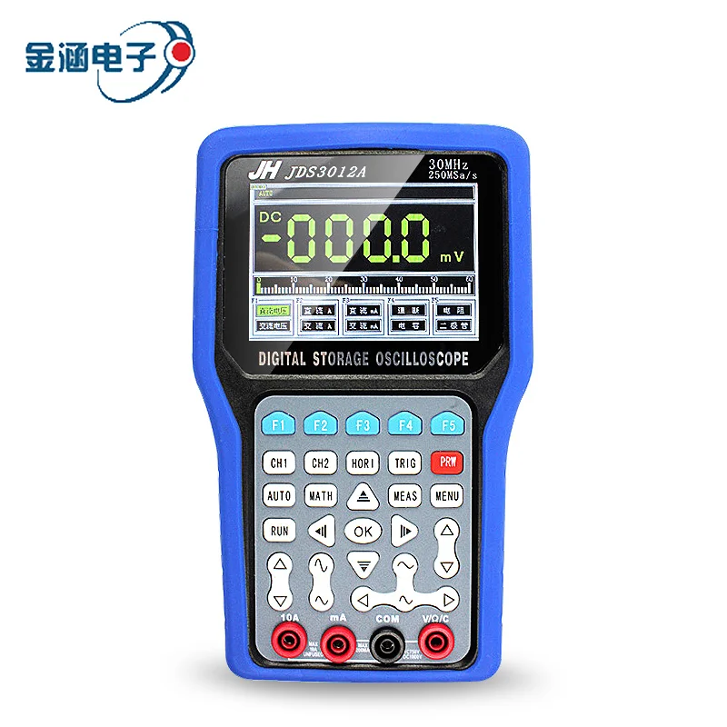 

Jinhan JDS3012A Handheld Digital Storage Oscilloscope 30MHz 250MSa/s AC DC Volt ohm meter 20mhz Signal Generator Data recorder