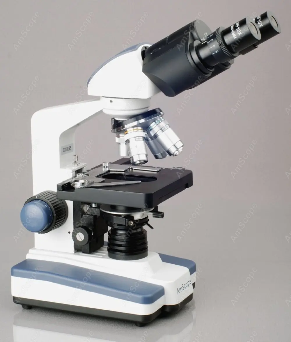 Бинокулярный комбинированный Микроскоп AmScope 40X 2500X светодиодный цифровой