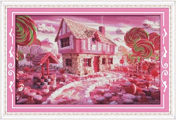 

Fairy tale house Counted Cross Stitch 11CT Printed 14CT Set DIY Chinese Cotton Cross-stitch Kit Embroidery Needlework