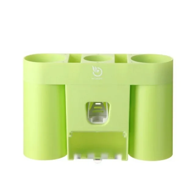 NOOLIM держатель для зубных щеток с чашкой автоматический диспенсер для хранения зубной пасты ракетка соковыжималка аксессуары для ванной комнаты Набор Подарок для влюбленных - Цвет: Зеленый