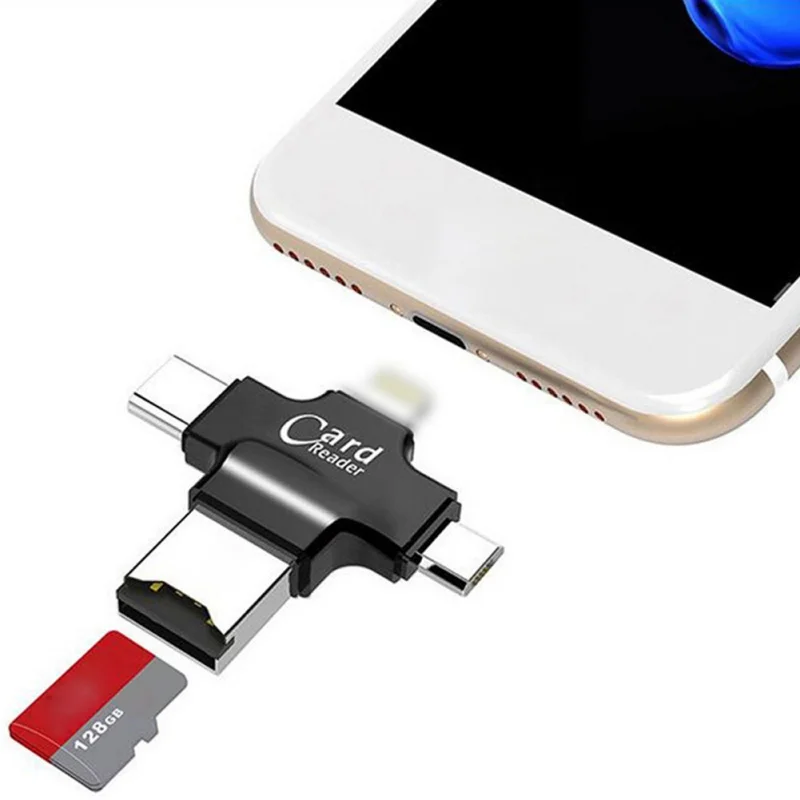 

2019 Device Micro USB Type C OTG Micro SD TF Card Reader for Android iOS Phone Momery Card Adapter 4-in-1 Card Reader
