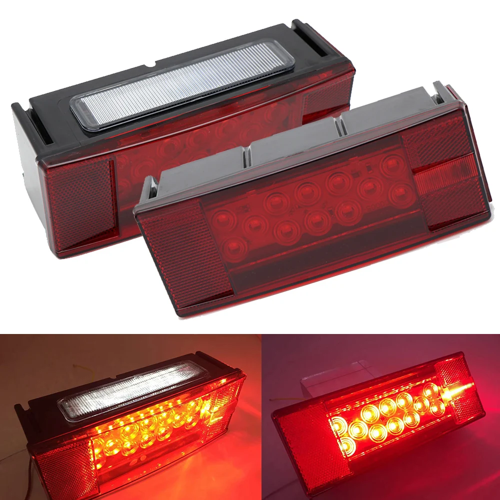 1 пара красный белый Водонепроницаемый 12LED хвост светильник s задний AC/DC 12V для