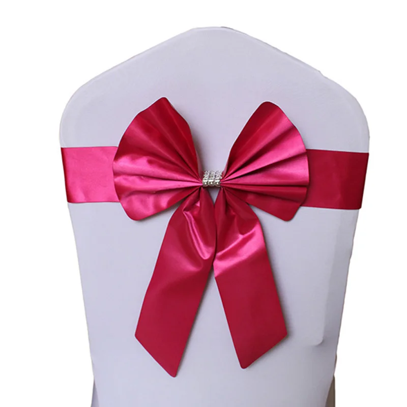 

20Pcs/Lot Chair Band Elastic Spandex Chair Bow for Wedding Banquet Party Decoration Event Chair Sashes Noeud De Chaise Mariage