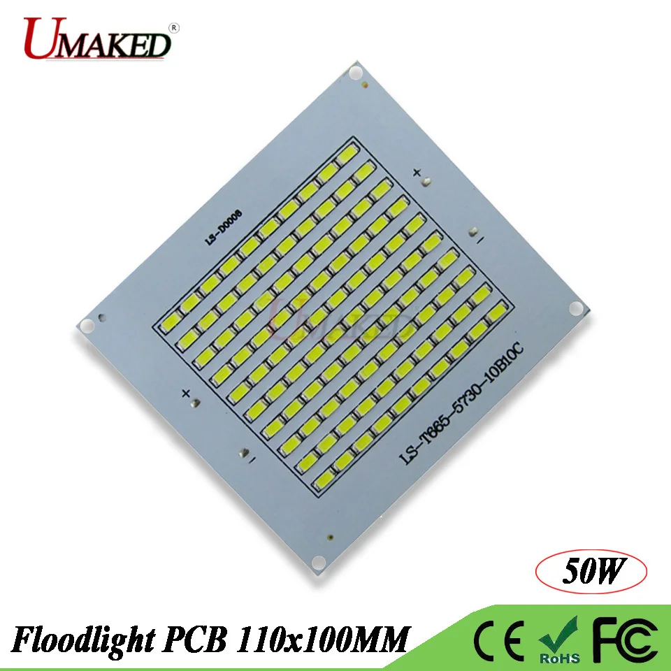 

Full watt 50W led PCB 5500lm 110x100mm DC20-39V 1500mA SMD5730 LED light COB chip WW/W light source for floodlight Spotlight DIY