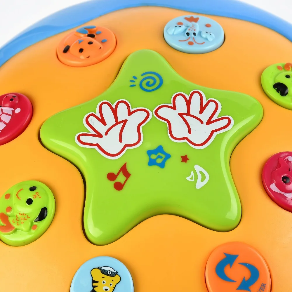 Случайный цвет детская музыкальная игрушка музыкальная карусель барабанный центр активности со световыми звуками музыка Ранние развивающие игрушки для детей