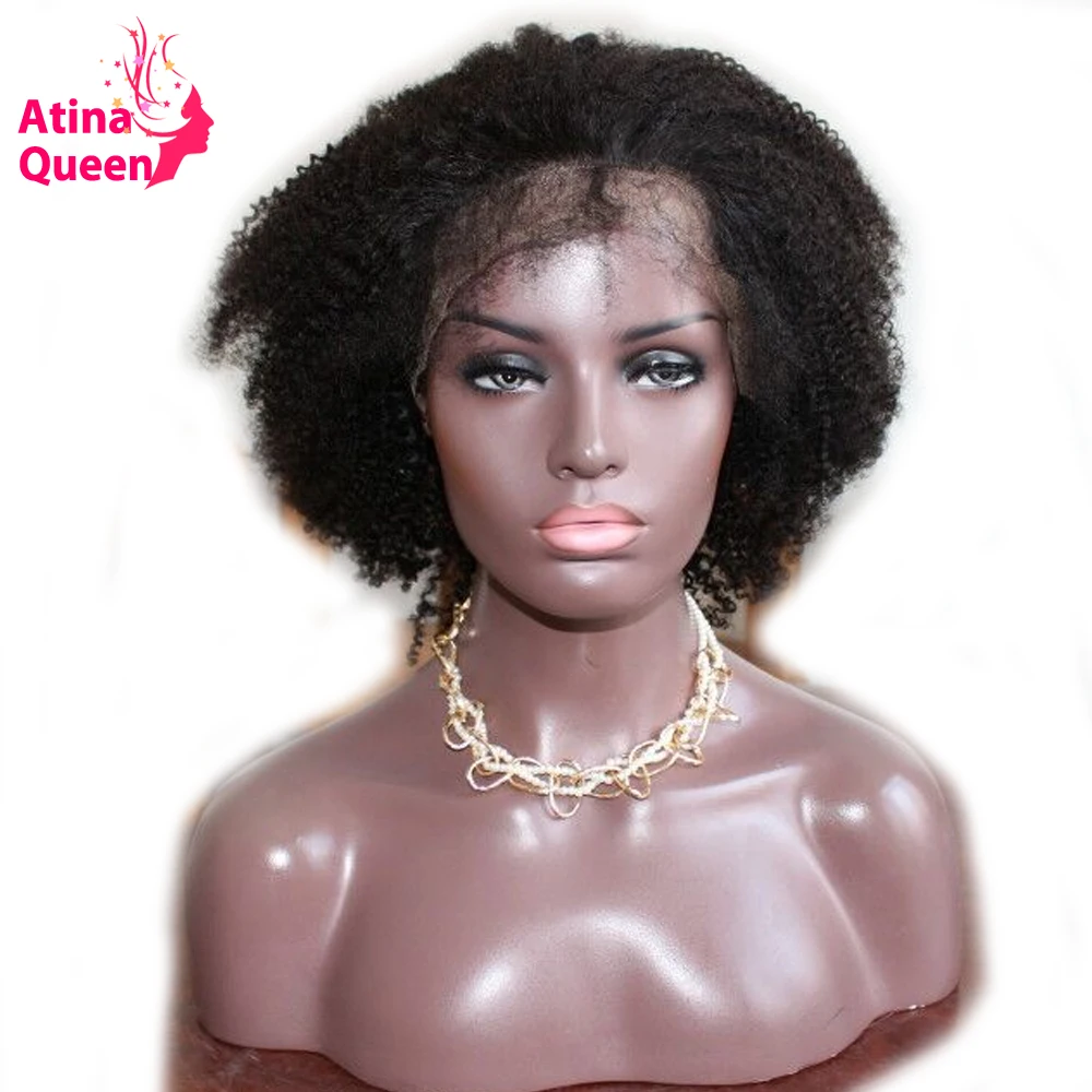 

Atina Queen Afro Kinky Curly Wig with Baby Hair Lace Front Human Hair Afro Wigs for Women African Americans Remy Natural Black